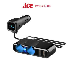 Ace - Otto Klasse Charger Mobil Multifungsi 2 Usb - 2 Lighter Socket