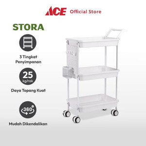 Ace - Stora Rak Troli Dapur 3 Tingkat - Putih