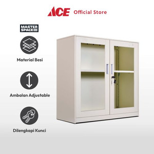 Ace - Masterspace Lemari Arsip 2 Pintu Kaca - Krem