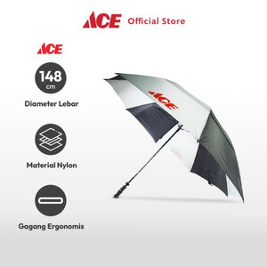 Ace - Payung Golf 148 Cm - Silver/Hitam