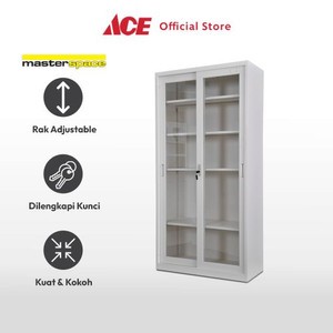 Ace - Masterspace Lemari Arsip Pintu Kaca Geser - Krem