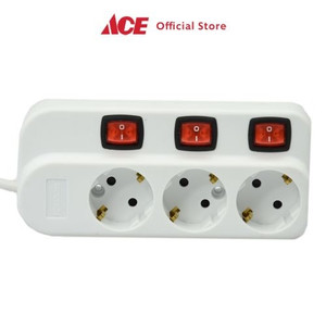 Ace Krisbow Stop Kontak 3 Socket Kr-4338 - Putih