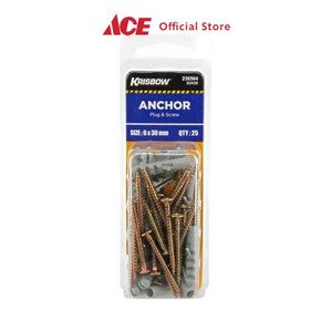 Ace - Krisbow Set Sekrup Dan Plug 6x30mm 25pcs