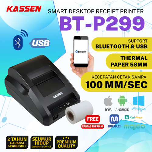 PRINTER THERMAL BLUETOOTH KASSEN BT-P290 GARANSI RESMI