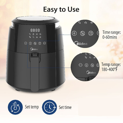 Midea Air Fryer MF-CN35B - Kapasitas 4.7L -Penggoreng Elektrik Digital