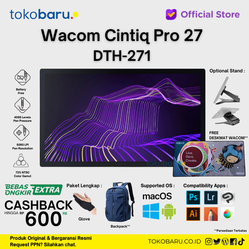 Wacom Cintiq Pro 27" 4K UHD 120Hz PantoneTM Validated