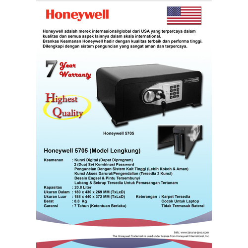 Honeywell Brankas Kunci Digital 5705 Garansi 7 tahun