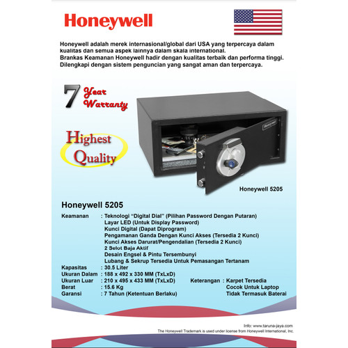 Brankas/Safety Box Honeywell 5205 Garansi 7 Tahun