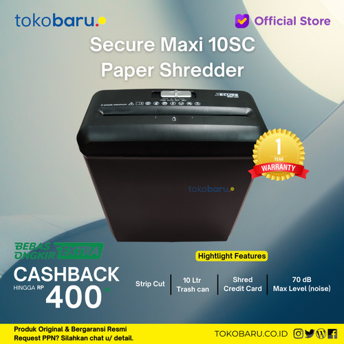 Secure Maxi 10SC Paper Shredder Mesin Penghancur Kertas 10SC