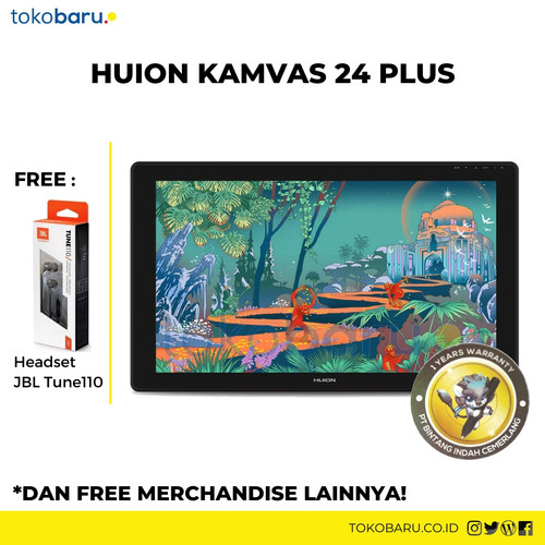 Huion Kamvas 24 Plus 2.5K Garansi Resmi HUION BIC 1Tahun