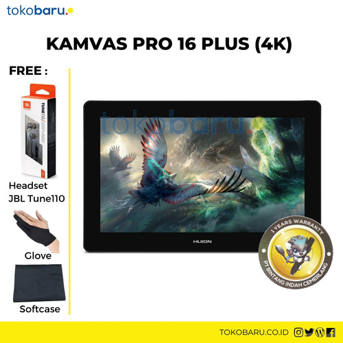 Huion Kamvas Pro 16 Plus 4K GT1562 Garansi Resmi 1 Tahun