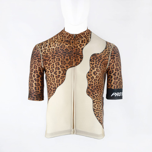 Jersey Sepedah Proteger Men's Leopard Brown