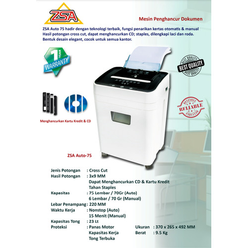 Paper shredder ZSA Auto75