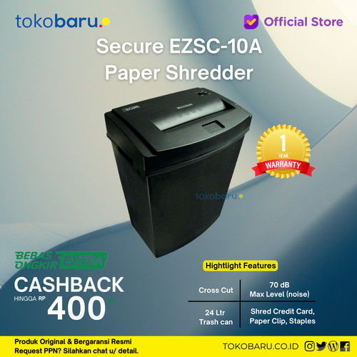 SECURE EzSC-10A PAPER SHREDDER / PENGHANCUR KERTAS Cross Cut