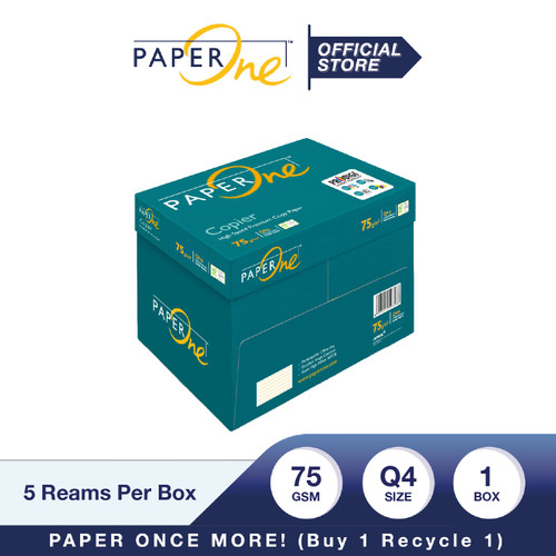 PaperOne Kertas Q4 75gr Copier 1 Box (2500 lembar) Kertas HVS Q4 Kerta