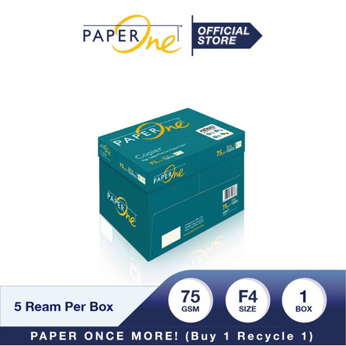 PaperOne Kertas F4 75gr Copier 1 Box (2500 lembar) Kertas HVS B2B