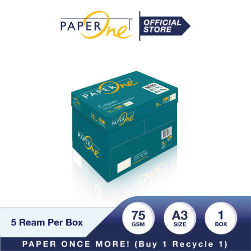 PaperOne Kertas A3 75gr Copier 1 Box (2500 lembar) Kertas HVS