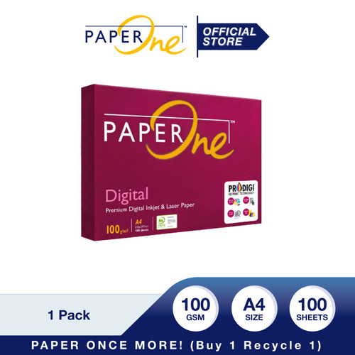 PaperOne Kertas A4 100gr Digital Retail Pack(100 lembar)Kertas HVS B2B