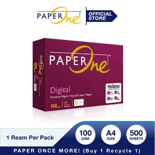 PaperOne Kertas A4 100gr Digital 1 Rim (500 lembar) Kertas HVS B2B