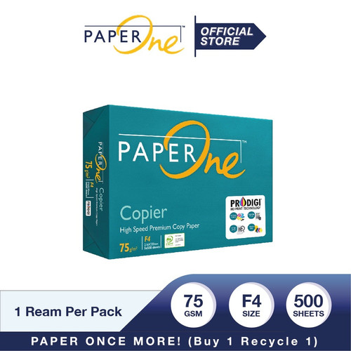 PaperOne Kertas F4 75gr Copier 1 Rim (500 lembar) Kertas HVS