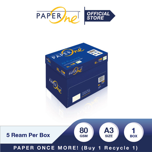 PaperOne Kertas A3 80gr All Purpose 1 Box (2500 lembar) Kertas HVS