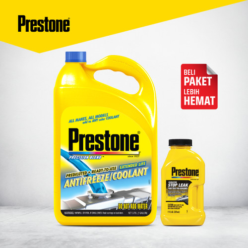 Prestone [Bundle] Ready To Use Blue 3.78L + Stop Leak Cegah Rembes