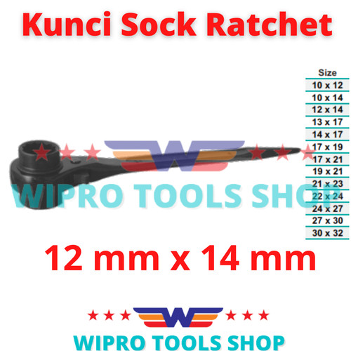 Kunci Sock Ratchet Rachet 12x14 Wipro