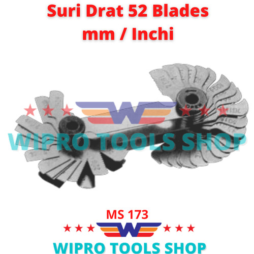 Alat Ukur Sisir Ulir Mall Drat SURI Drat 52 Blade mm/inch MS173 WIPRO