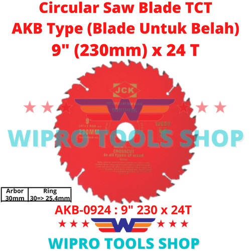 Mata Pisau Potong Kayu Gergaji Saw Blade Tanduk 9" (230mm) x 24T AKB