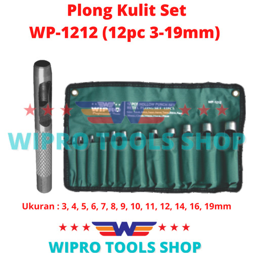 Betel Plong Kulit Punch Hole Set 12Pc (3-19mm) WP-1212 WIPRO