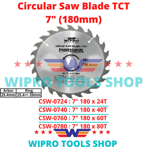 Mata Pisau Potong Kayu Gergaji Saw Blade 7" (180mm) CSW WIPRO