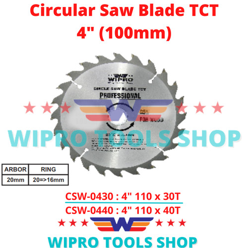 Mata Pisau Potong Kayu Gergaji Saw Blade 4" (100mm) CSW WIPRO