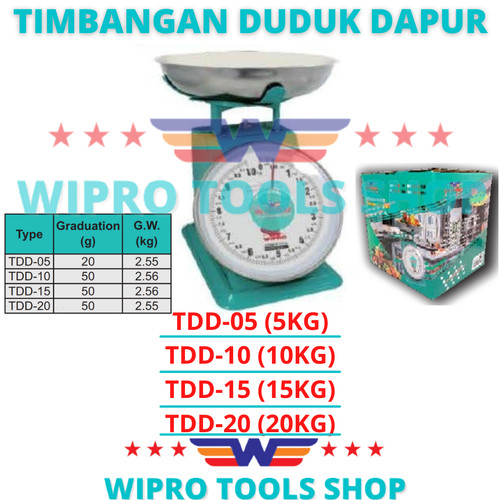 WIPRO Timbangan / Buah / Duduk / Dapur Serbaguna 5 ; 10 ; 15 ; 20 Kg