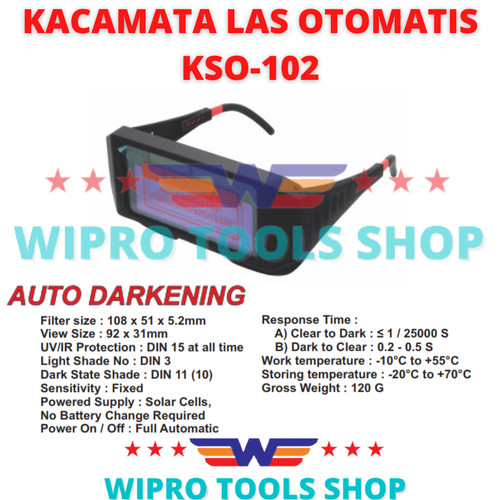 WIPRO Kacamata Las Otomatis Gelap / Auto Darkening KWO-102