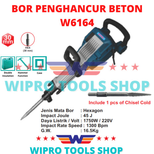 WIPRO Bor Penghancur Beton / Jack Hammer / Bobok Beton W 6164