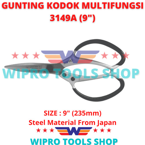 WIPRO Gunting Kodok / Seng / Kain / Serbaguna 9" 3149A