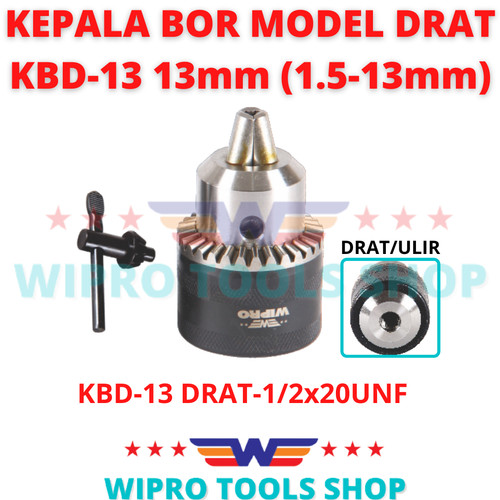 WIPRO Kepala Bor / Drill Chuck Model Drat 13mm (1.5-13mm) KBD-13