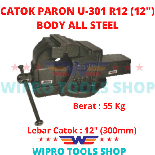 WIPRO Bench Vice / Catok / Tanggem / Ragum Duduk / Meja 12" U-301 R12