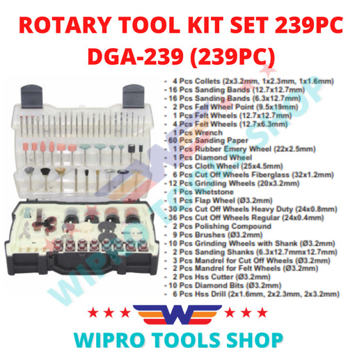 WIPRO Rotary Tool Kit Set 239PCS DGA-239