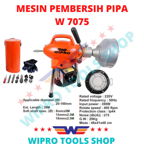 WIPRO Electric Drain Cleaner / Mesin Pembersih Pipa W7075