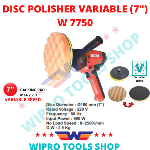 WIPRO Mesin Poles Mobil / Polisher Rotary / Disc Polisher 7" W 7750