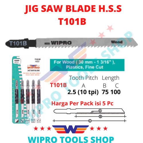 WIPRO Mata Gergaji Jigsaw / Jig Saw Blade (Model TUSUK)