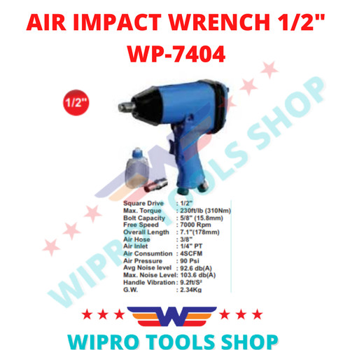 WIPRO Alat Buka Baut Ban Angin / Air Impact Wrench 1/2" WP-7404