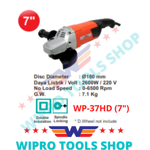 WIPRO Mesin Gerinda / Disc Grinder 7" WP-37HD / 7" W 3702 / 9" W 3900