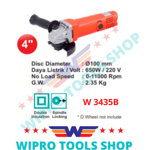 WIPRO Mesin Gerinda / Disc Grinder 4" W 3435B/W 3436/W 3439/WP-34HD