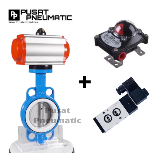 Actuator Butterfly Valve Cast Iron Seat PTFE Double Acting 6 Inch