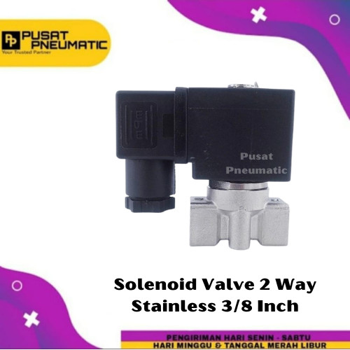 Solenoid valve 2 way Normal Close 3/8" SS AC 220/DC 24