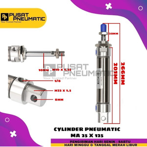 MA 25x125 CYLINDER PNEUMATIC STAINLESS MA 25 X 125