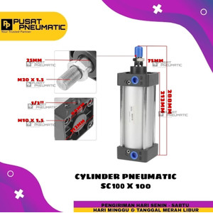 SC 100X100 Pneumatic Standard Cylinder/Cylinder Pneumatic SC 100 x 100