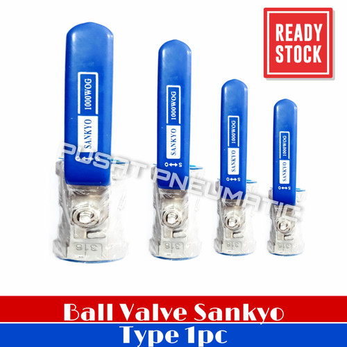 3/4" STOP KRAN AIR BALL VALVE STAINLESS SANKYO